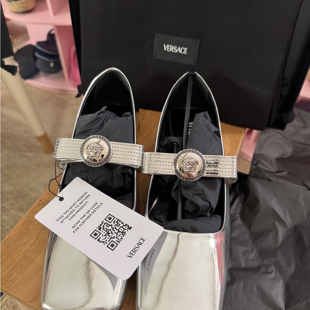 Never Worn! - Versace Silver Women's ballerina Shoes
